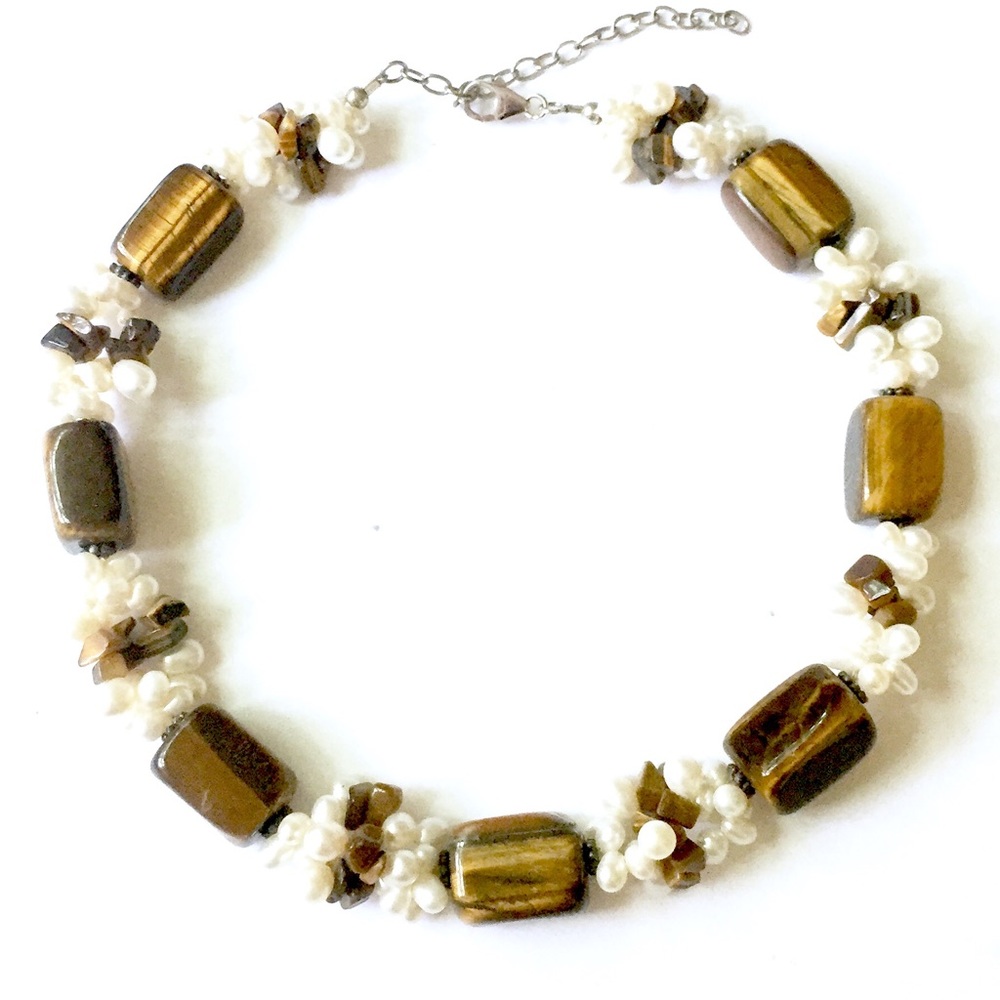 Ross Simons Tigers Eye Pearl Necklace